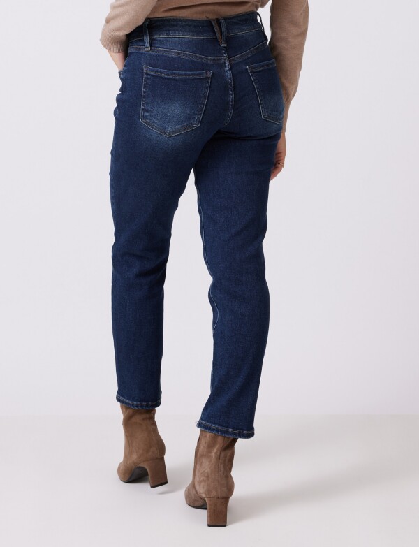 Jean Mom Slim JEAN OSCURO