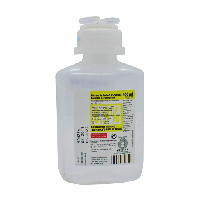 SUERO FISIOL. 0, 9% VIOSER FR. X 100 ML. única