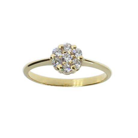 Anillo Corina en oro amarillo 18k con circonias Anillo Corina en oro amarillo 18k con circonias