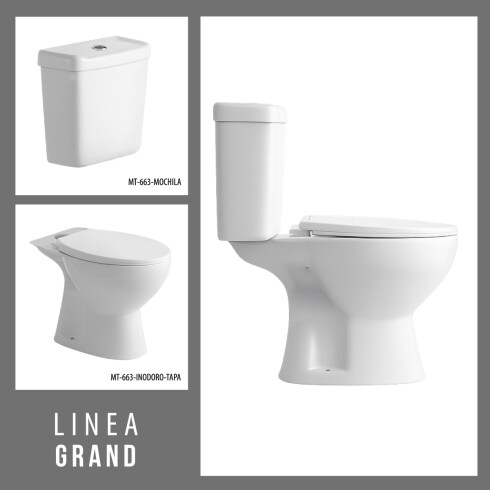 TAPA INODORO CON MOCHILA GRAND BLANCO LOZA SANITARIA BAÑO BLANCO