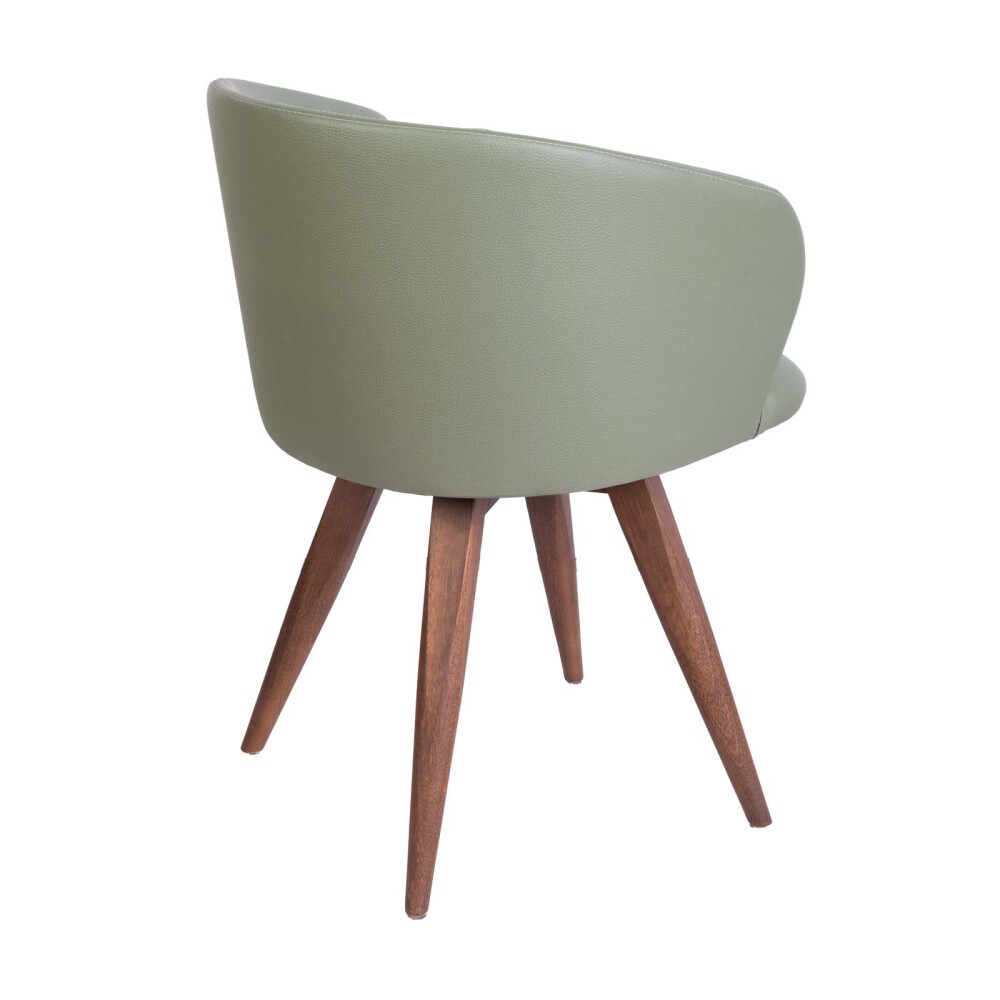 SILLA DE COMEDOR MADERA-Y-CUERO-SINTETICO VERDE MIDI