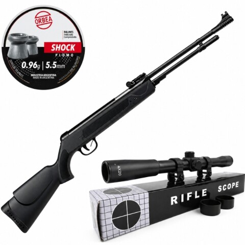 Rifle Chumbera 5,5mm + Mira 4x20 + Chumbos Rifle Chumbera 5,5mm + Mira 4x20 + Chumbos