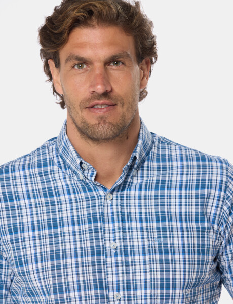CAMISA SPORT A CUADROS Azul