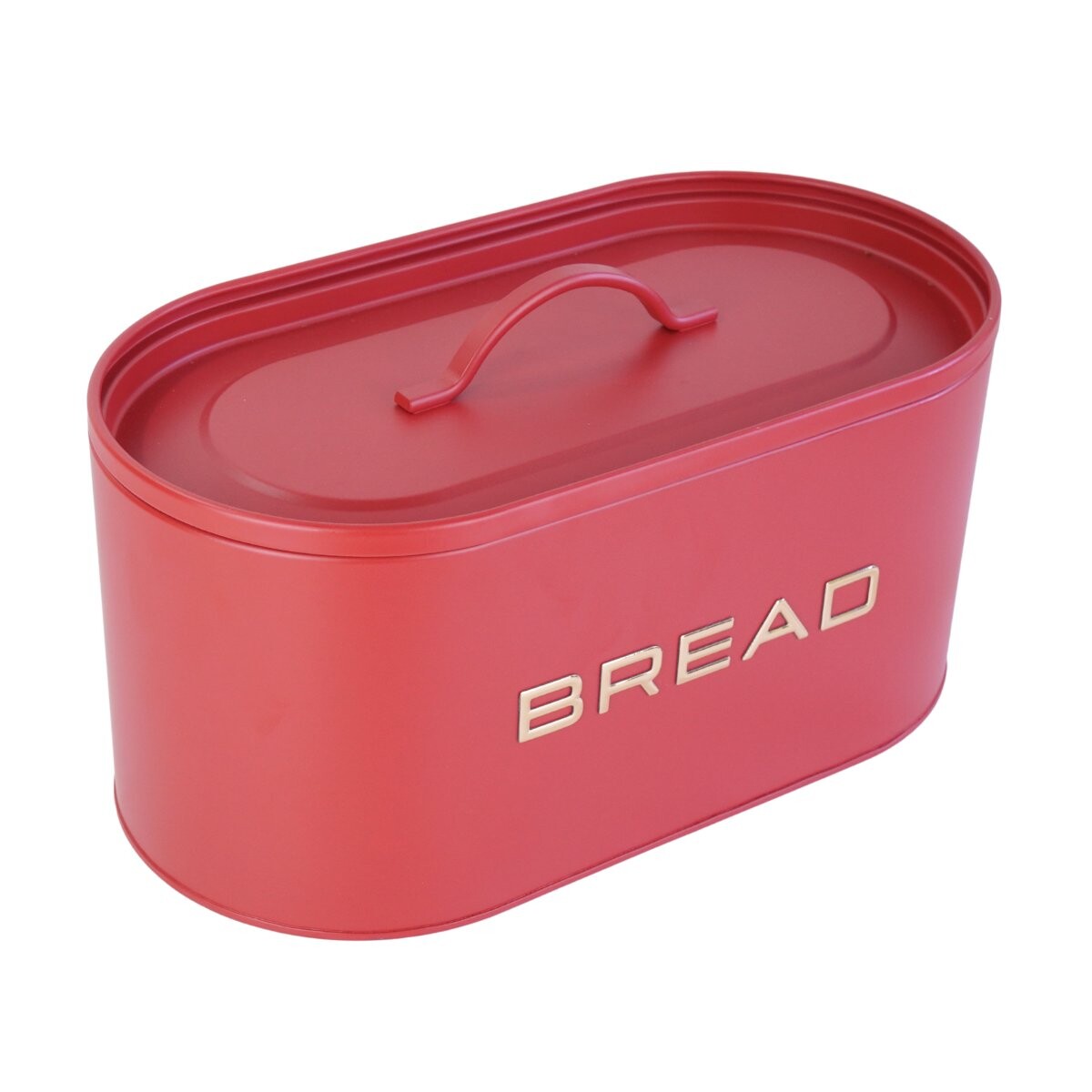 Panera de metal con tapa ovalada Rojo 