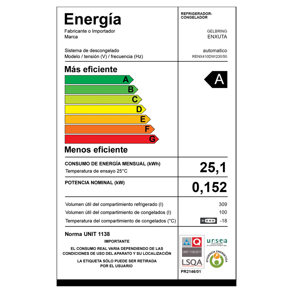 REFRIGERADOR FRÍO SECO INVERTER 410 LITROS BLANCO CON DISPENSADOR Refrigerador Frío Seco Inverter 410 Litros Blanco Con Dispensador