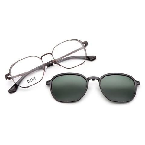 Lentes De Vista Alok Space Rave Cuadrado Polarizada Verde/Marrón