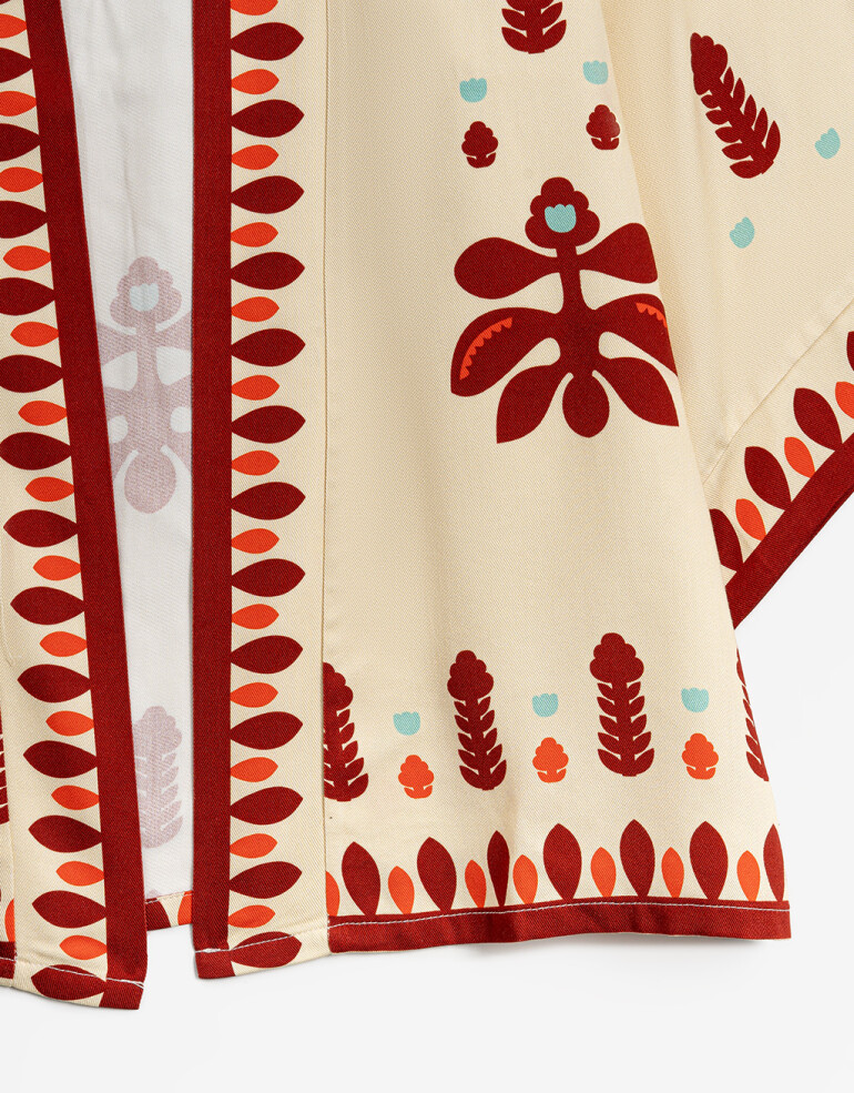 Kimonos Kimono Corto Estampado Bohemio - Combinacion Bicolor