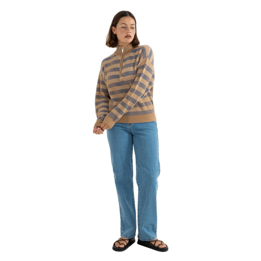 Buzo Rhythm Estelle Quarter Zip Striped Knit - Multicolor Buzo Rhythm Estelle Quarter Zip Striped Knit - Multicolor