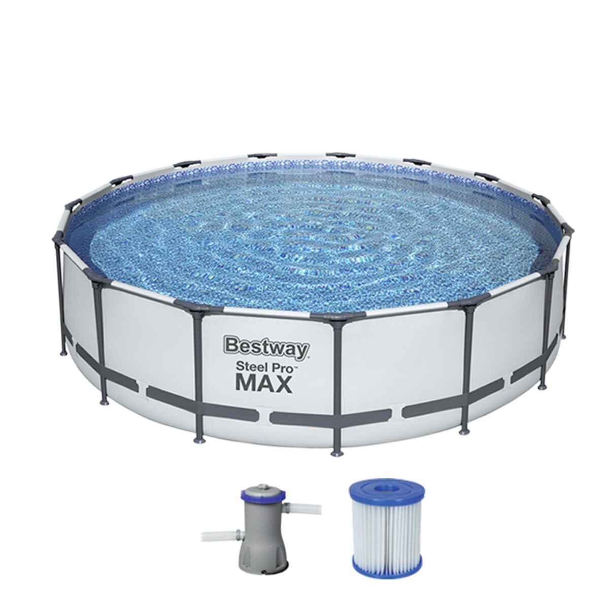 Piscina Bestway Estructura Redonda 6.473 litros Steel Pro Max con Filtro 56416 