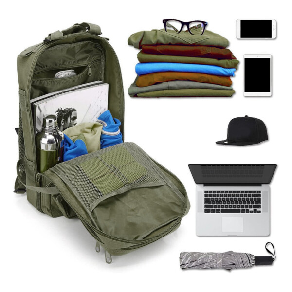 Mochila Camping Táctica Militar Impermeable 30 L Acampar Variante Color Verde