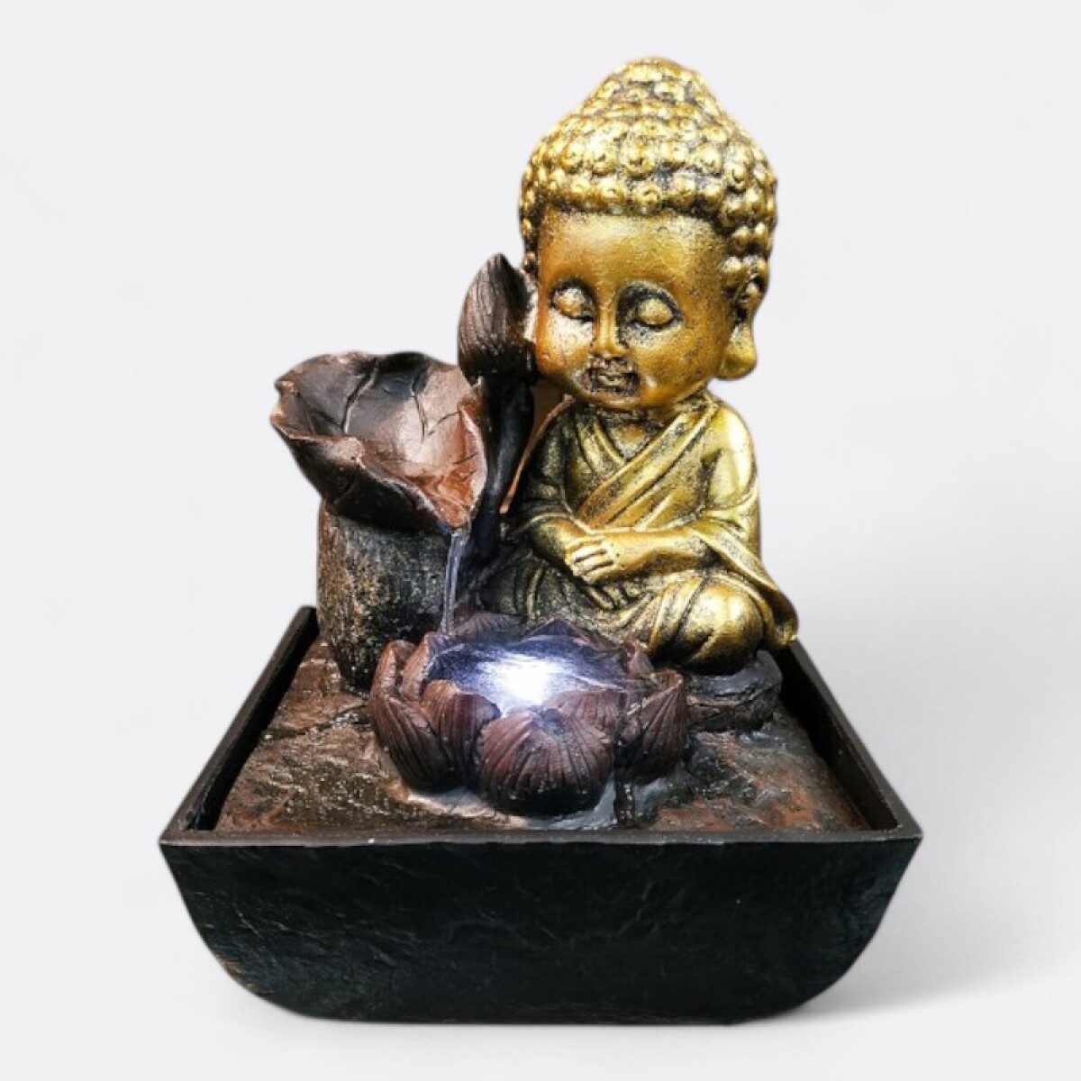 Fuente De Agua Buda Dorado Chico 