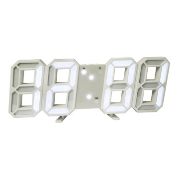 Reloj Digital Mesa Pared Luz Led Moderno Despertador Usb Variante Color Blanco
