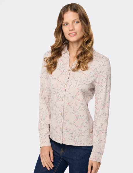 CAMISA ESTAMPADA EN JERSEY Rosado