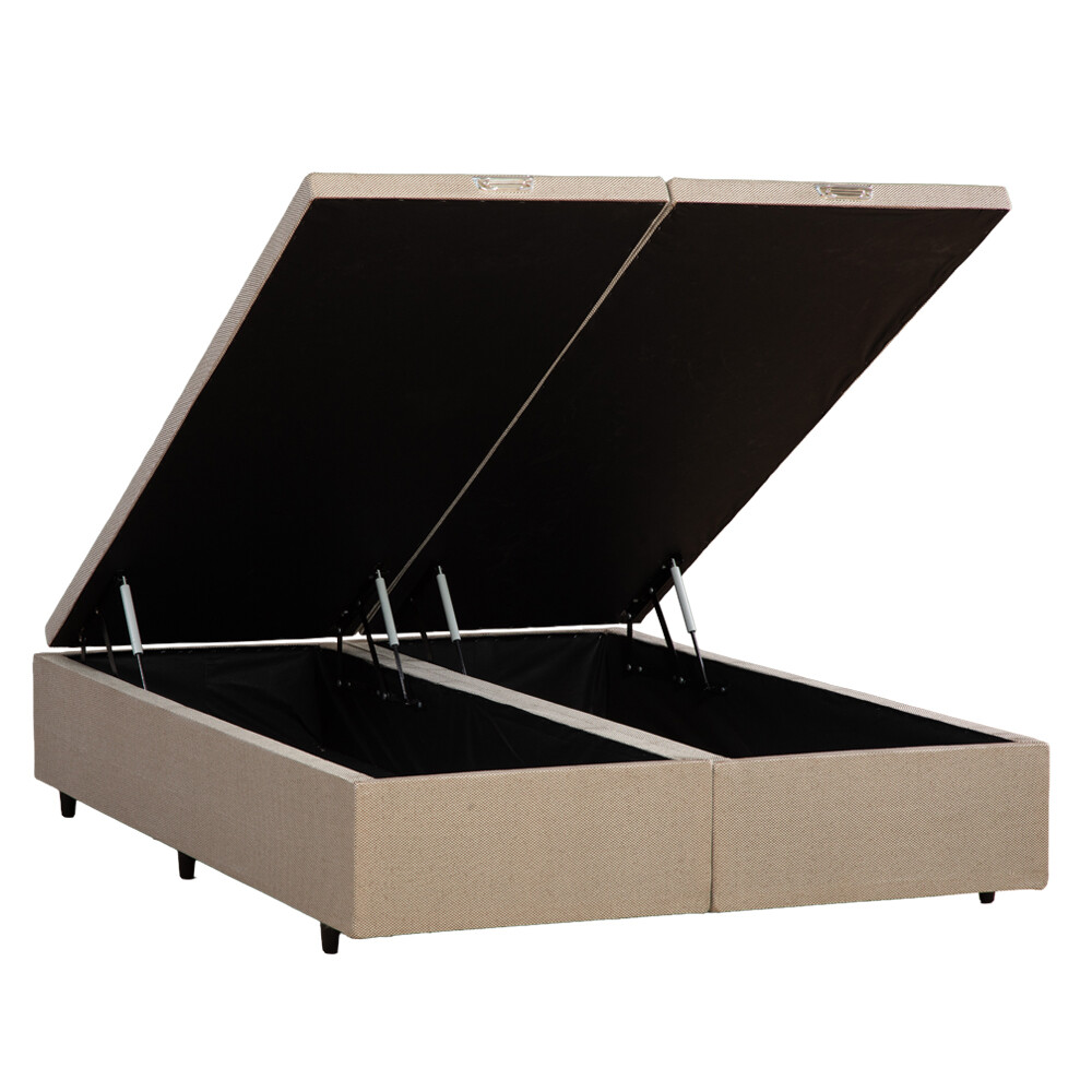 BOX BAÙL QUEEN SIZE BASE DE SOMMIER GUARDARROPA CAMA IMPORTADO BEIGE