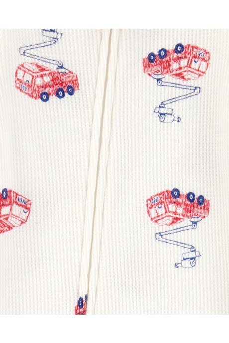 Pijama térmico una pieza de algodón, con pie, diseño bomberos. Talles 2-5T Pijama térmico una pieza de algodón, con pie, diseño bomberos. Talles 2-5T