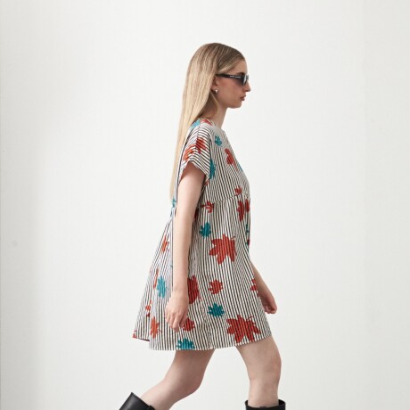 VESTIDO CASTAÑA Rayas