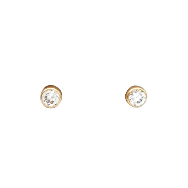 Caravanas Solitario de oro- Oro bajo - Zirconia - CA8078 Conpiedra
