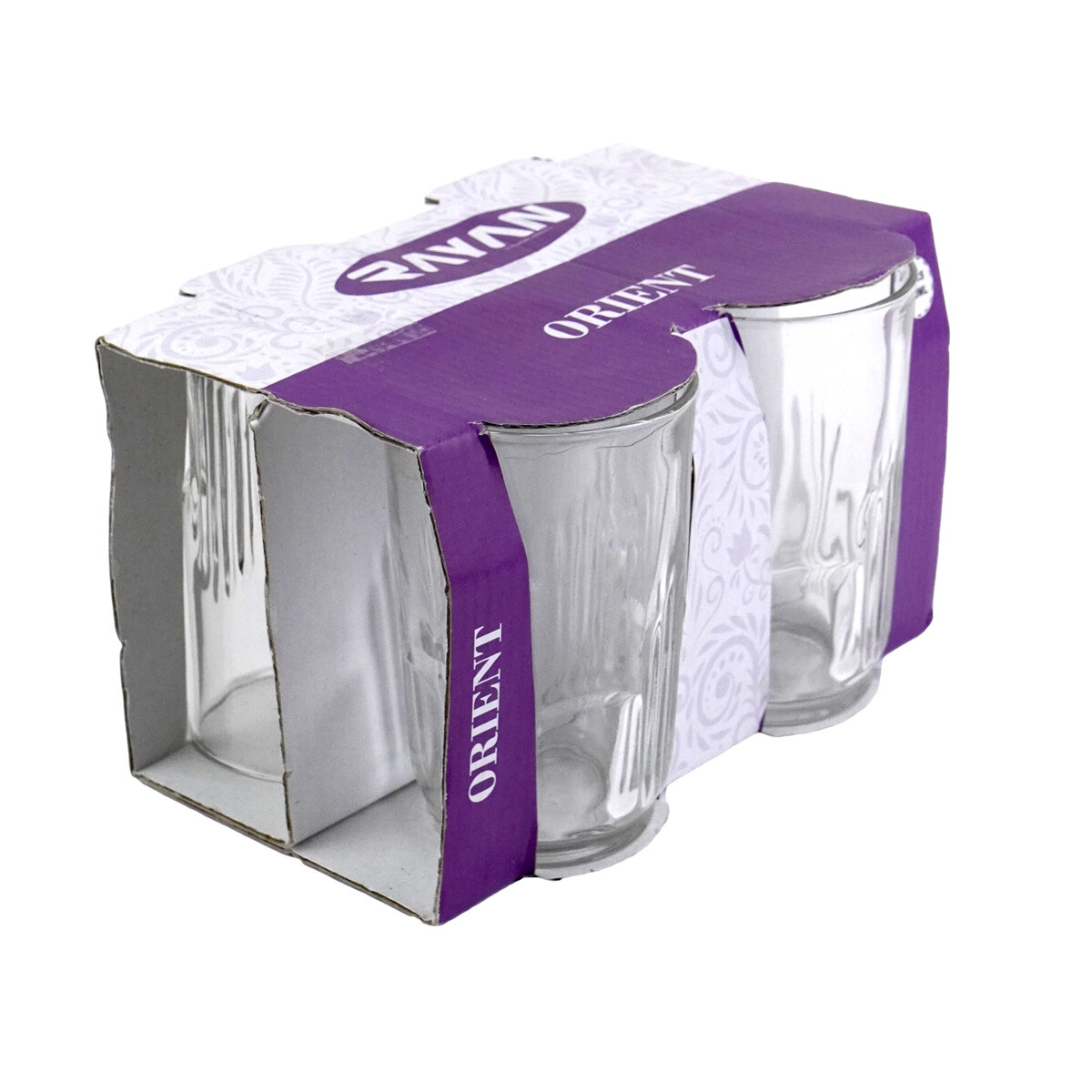 VASO VIDRIO SET X4PCS LABRADO 280ML 7.3X11.5CM RAYAN ORIENT 