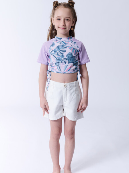 Remera manga corta uv tropical Tropical Rosada