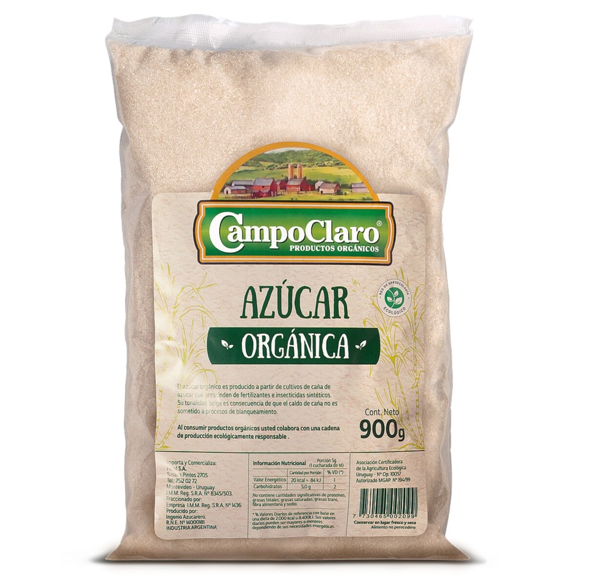 Azúcar Campo Claro Orgánica 900g 