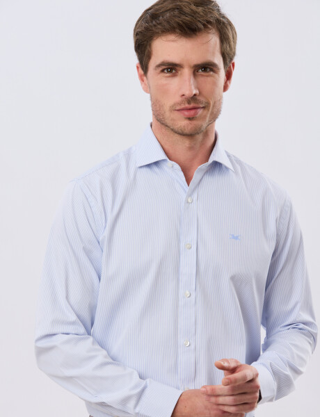 CAMISA RAYADA DE VESTIR Celeste