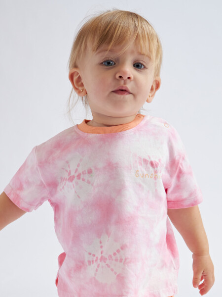 Camiseta manga corta Tye Dye Rosa