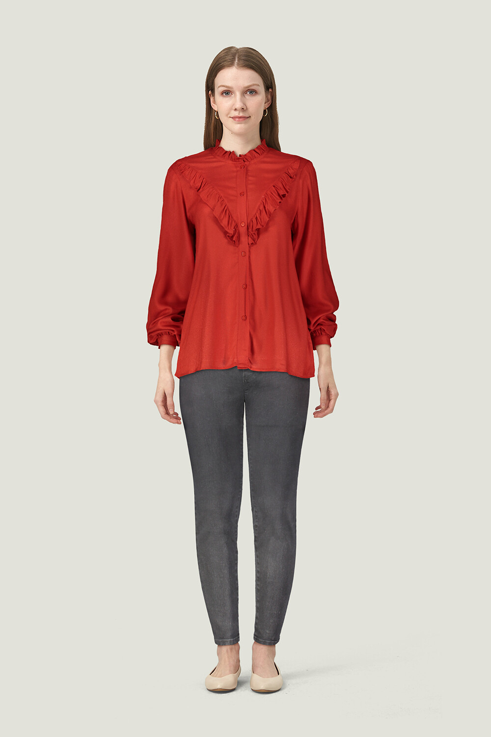 Camisa Praial Rojo Oscuro