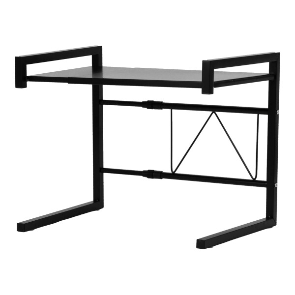 Estante Para Microondas Ajustable Organizador de Mesada para Cocina Negro Estante Para Microondas Ajustable Organizador de Mesada para Cocina Negro