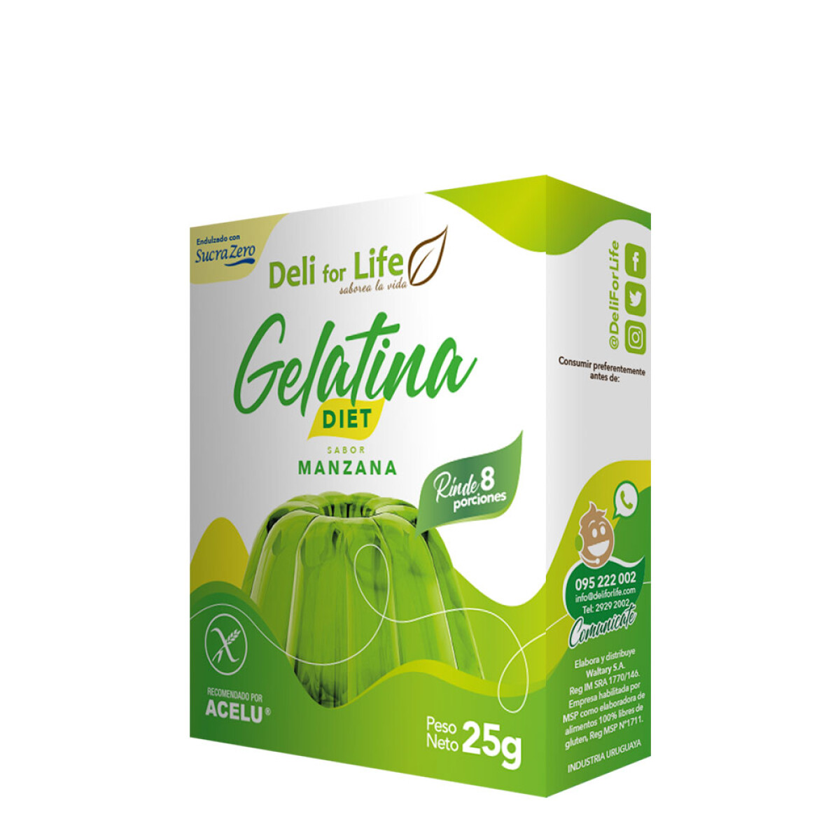 Gelatina Manzana Diet 8 Porc. 