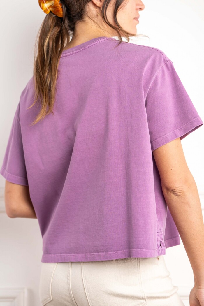 Remera Manga Corta Lavada Lavanda