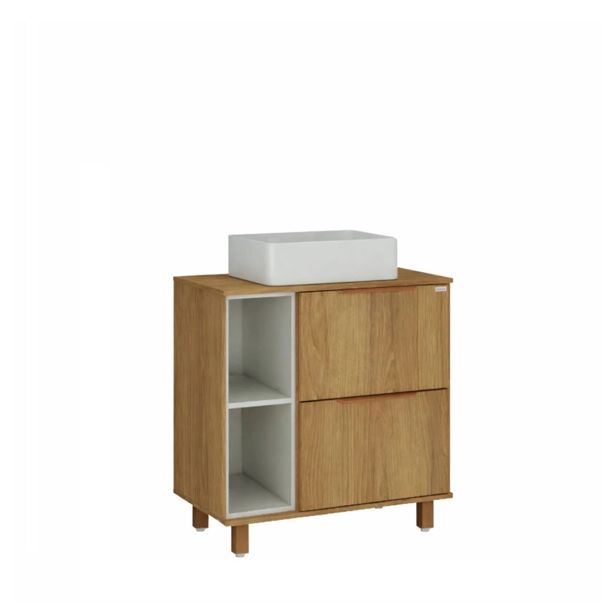 Mueble De Baño Livia 78 Cm Catedral De Pie Con Bacha De Loza 