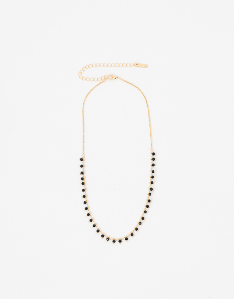 Collares Cortos Color Collar Corto De Metal Y Beads - Dorado
