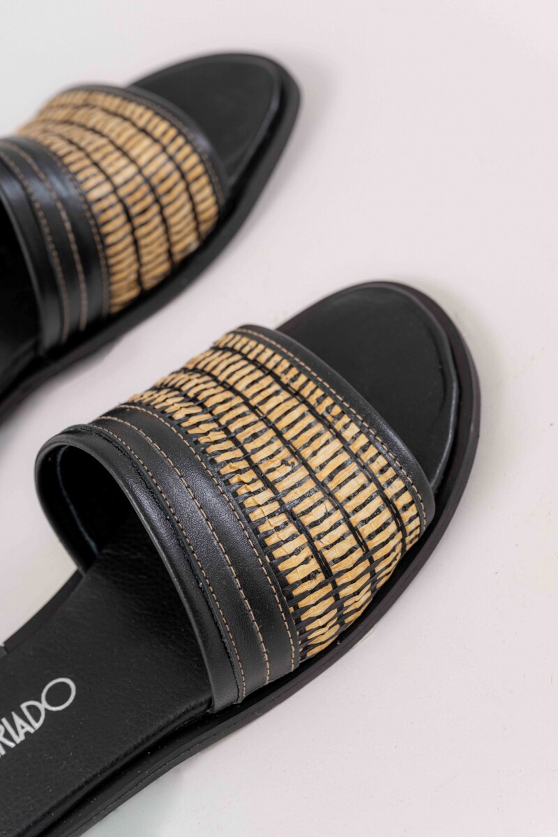 Sandalia Rack - NEGRO Y CRUDO 