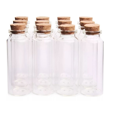 Tubo de Vidrio con Tapa Corcho x12 Und Tubo de Vidrio con Tapa Corcho x12 Und