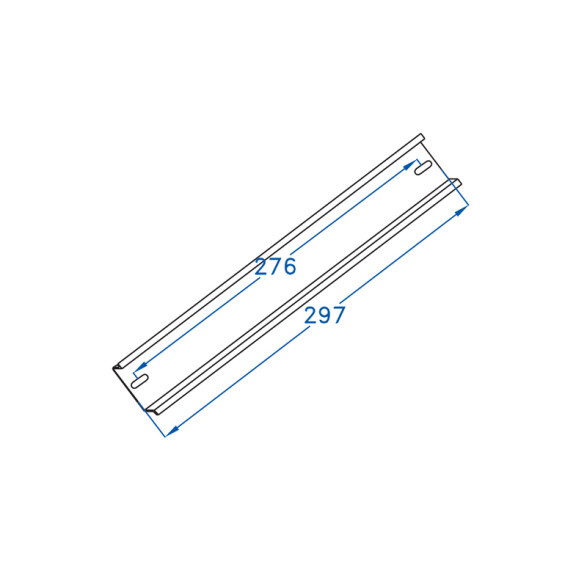 Riel omega din para 16 módulos, 30cm de largo GR7316