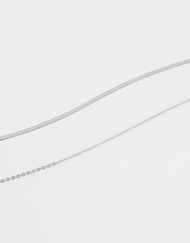 Collares Cortos Acero quirúrgico Collar De Acero Quirúrgico - Plateado