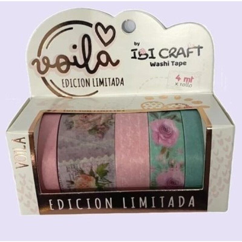 Cinta Adhesiva Ibi Craft pack X5 Serie Rosas Unica