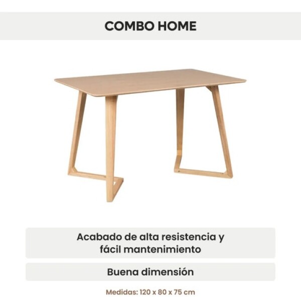 Mesa Comedor Swift Rectangular 120x80 Acabado Premium Madera Marrón 1