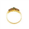 Anillo Halo-Oro Bajo-Piedra Esmeralda y Zirconia-AN8156 conpiedra