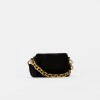 Mini Bag Bloom En Cuero Gamuza Negro