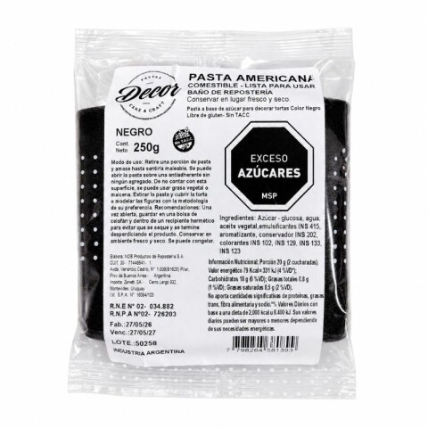 Pasta Americana Negro 250g Pasta Americana Negro 250g