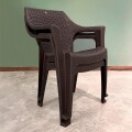 Silla De Plastico Con Posabrazos Apilable Marron