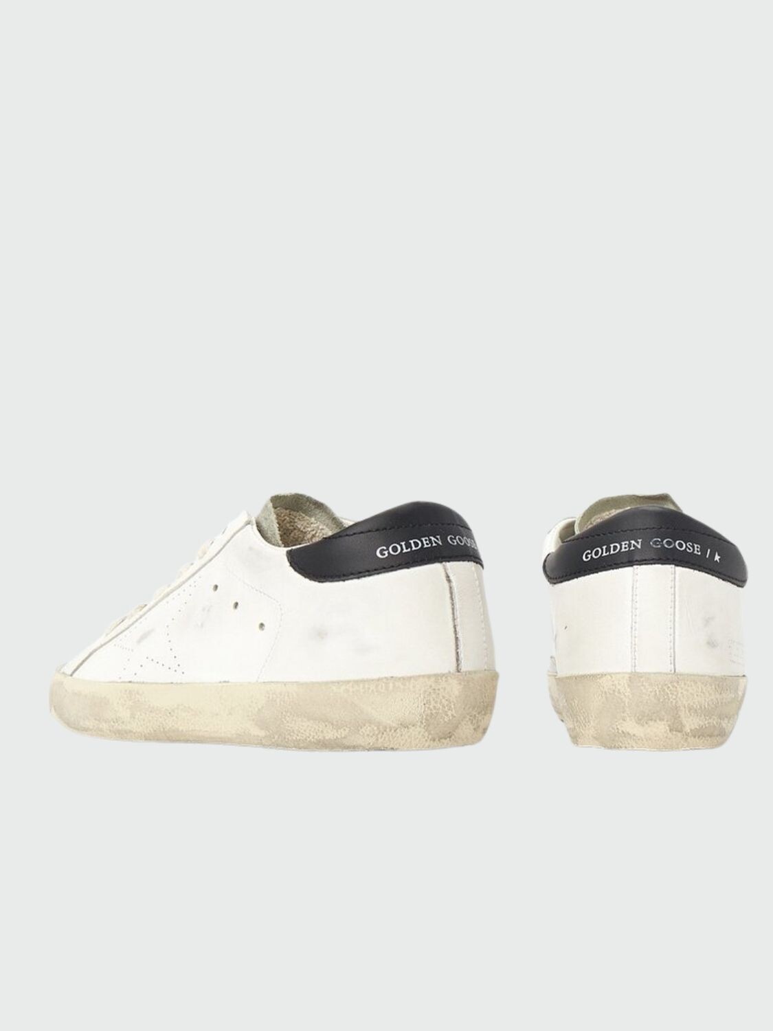 Golden Goose-Championes de cuero acordonados, Super Star Blanco
