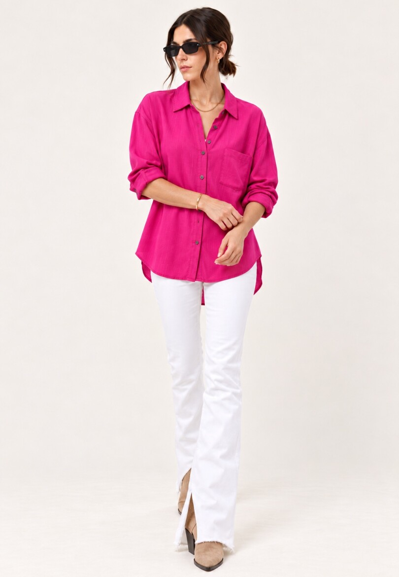 Camisa lino Rosa