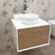 MUEBLE EN MDF C/MELAMINA LAQUEADO Y BACHA DE CERAMICA SERIE LACURCI GAMAS DE BLANCO