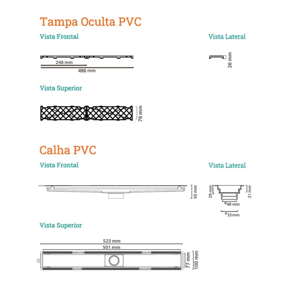NOVII Receptaculo s/sifon tapa oculta 50cm salida centrada Novii Receptaculo S/sifon Tapa Oculta 50cm Salida Centrada