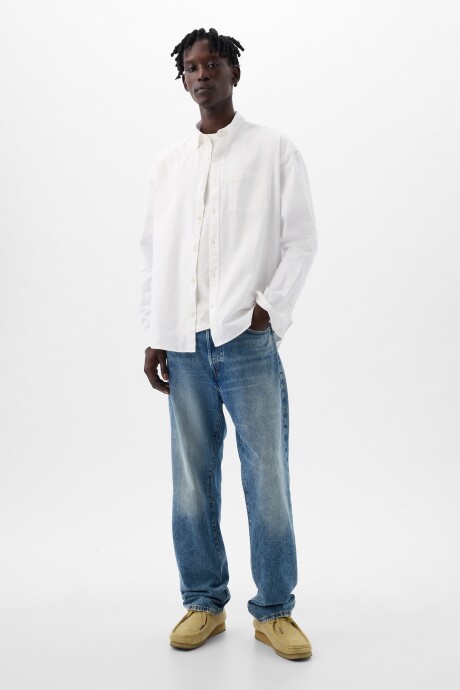 Camisa Oxford Big Shirt Hombre Optic White V6