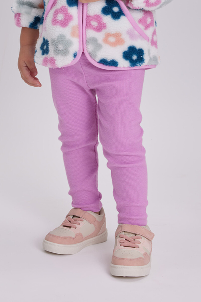 Calza rib estampada Peonia