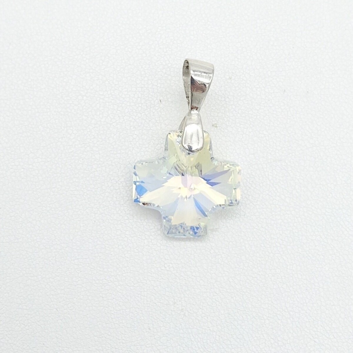 Cruz de Cristal y Plata 925 - 1.9 cm x 1.9 cm 