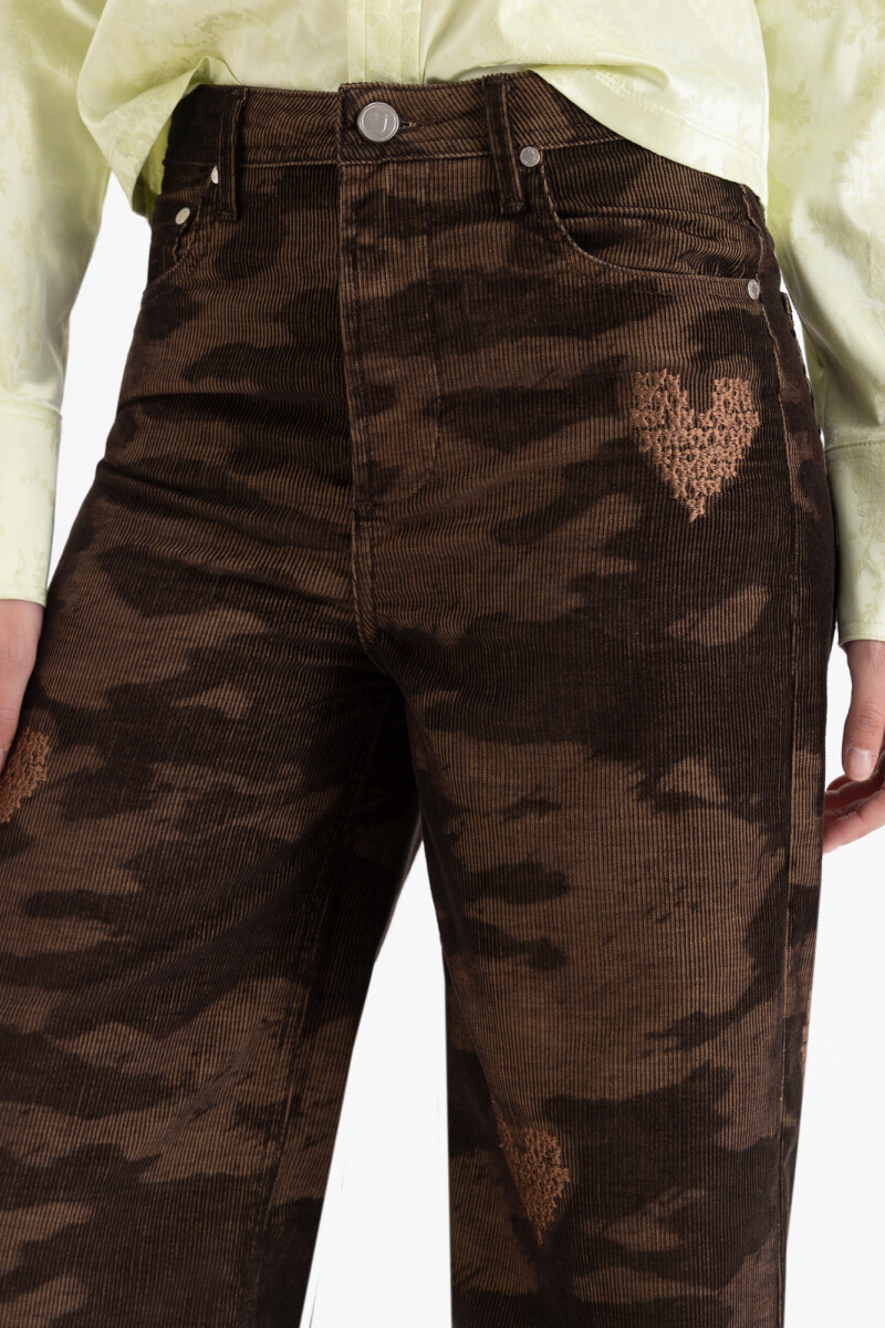 JEANS ROSES CAMO Marron
